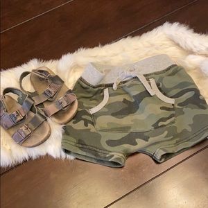Baby Gap Camo Shorts &matching Camo sandals Bundle